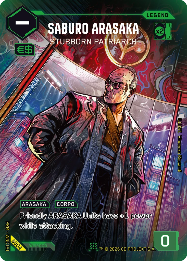Saburo Arasaka — Stubborn Patriarch #PRM-B004 Box Topper